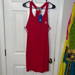 Adidas Womens Racer Back Dress Red Size Large BRAND NEW $40